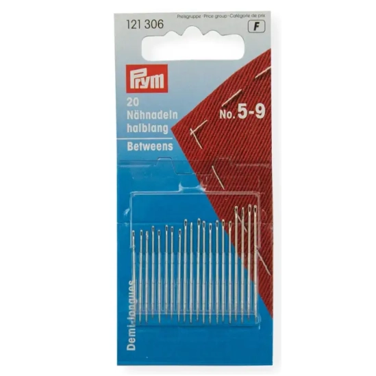Jehly na ruční šití, zhůžené, poloviční délky č. 5-9, sortiment, 20ks                                                                                                                                                                                     