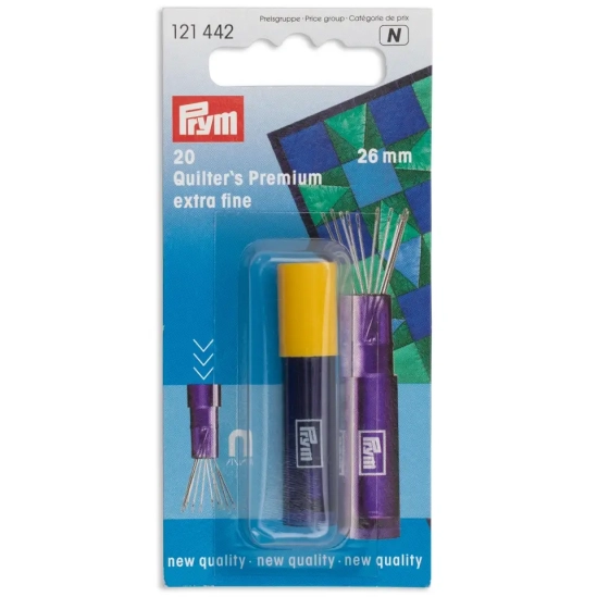Quiltovací a šicí jehly, extratenké, s magne.schránkou, 0,53x26mm, 20ks                                                                                                                                                                                   