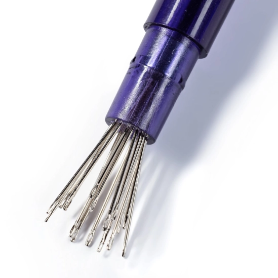 Quiltovací a šicí jehly, tenké a extratenké, s magn.schránkou, sortiment, 20ks                                                                                                                                                                            